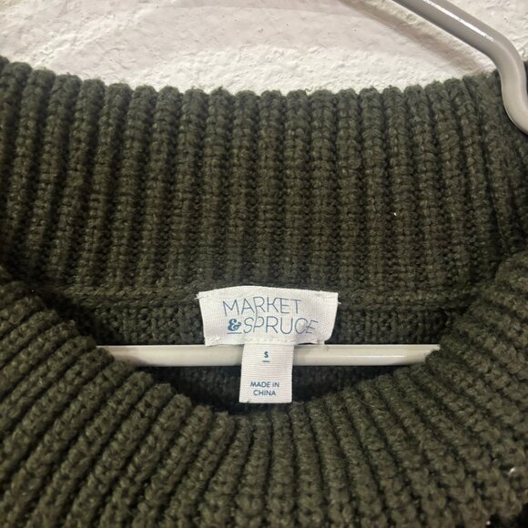 Market & Spruce Dark Green Cowl Neck Sweater - Picture 6 of 6